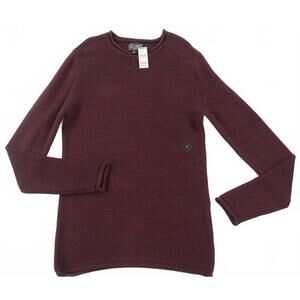 NWT Tillys Retrofit Men's Ribbed Cotton Crew Neck Maroon Sweater Small